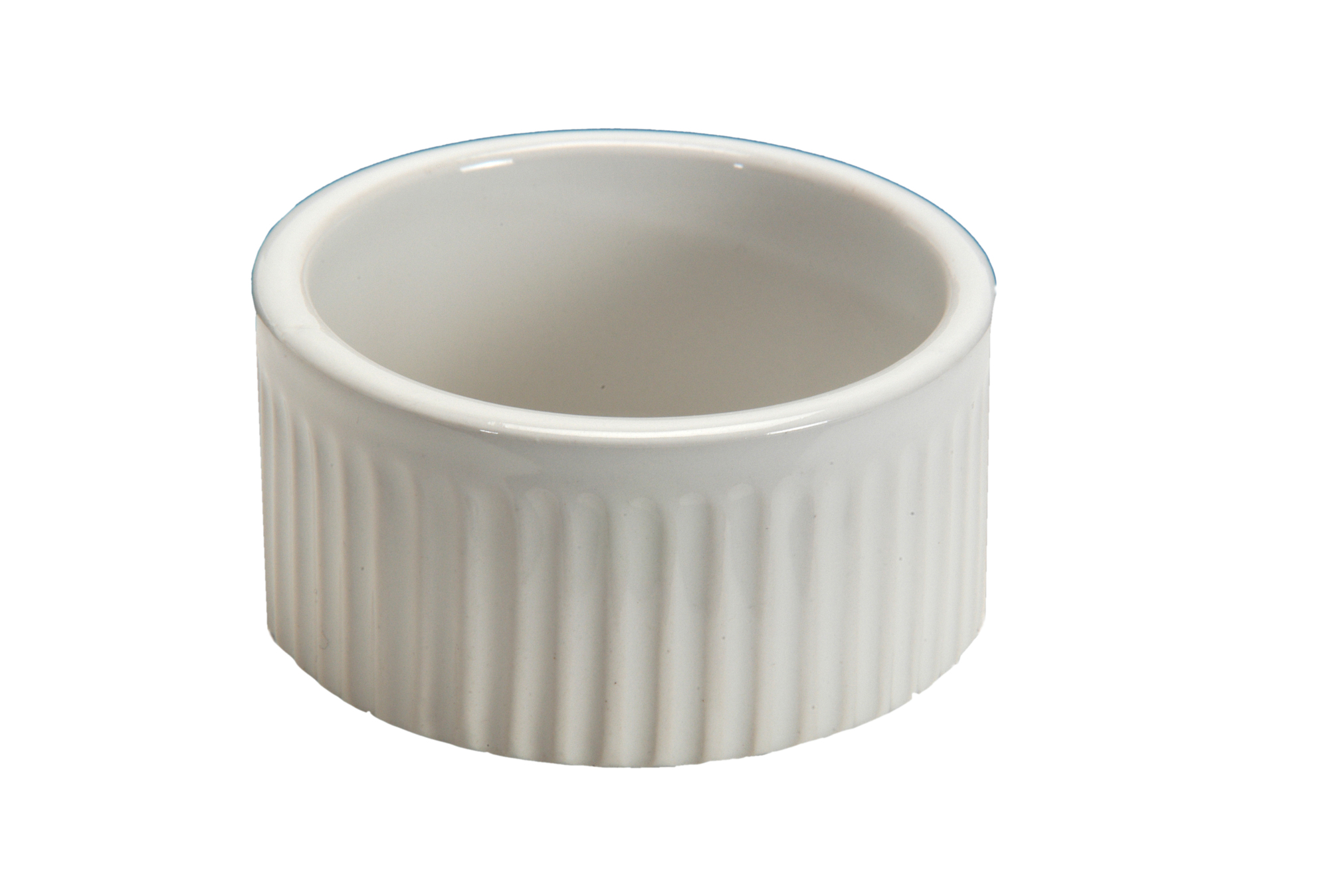 category_D1115 - Ramekin Dish White Ridged 3.5